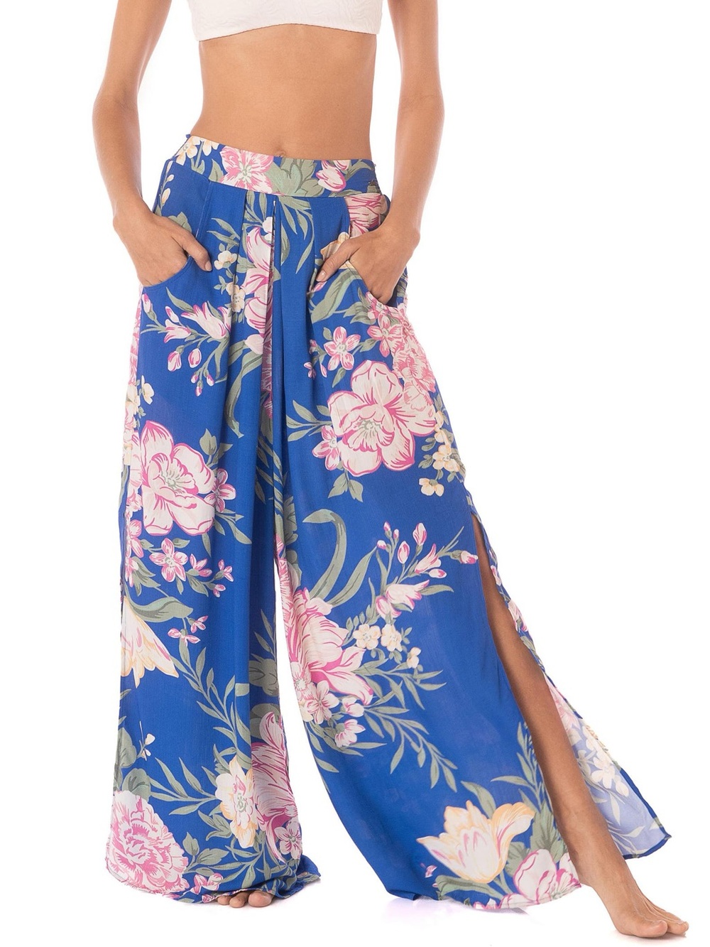 Maaji Royal Blue Floral Palazzo Pants